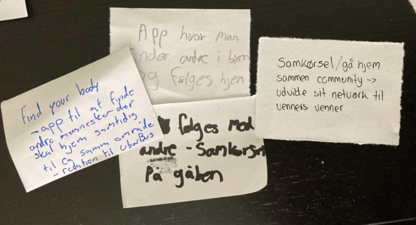 Post-its om samkørsel og community